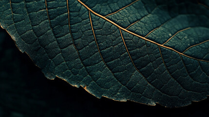 Poster - a leaf with dark background