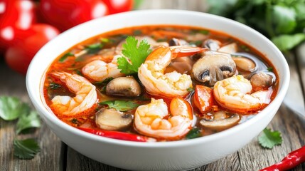 Poster - Savory Shrimp Soup with Vegetables and Herbs