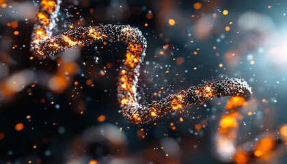 Aufkleber - vibrant close up of molecular structure, showcasing intricate details and glowing particles. image captures dynamic essence of scientific exploration and innovation