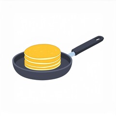 pancakes in a pan illustration isolated on white