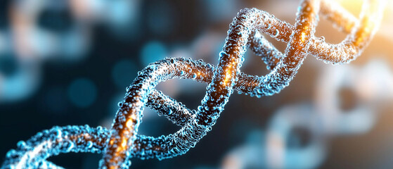 Aufkleber - High resolution holograms of DNA sequences floating in digital space create mesmerizing visual effect, showcasing intricate structure of genetic material