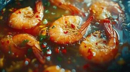 Poster - Juicy Shrimp in Spicy Marinade Dish