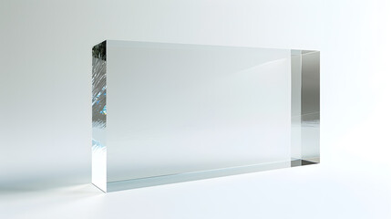Piece of transparent acrylic sheet isolated on background