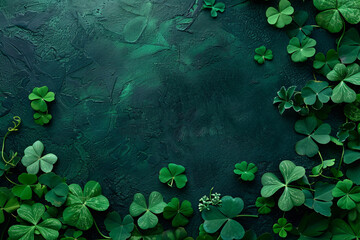 Saint Patrick's day green background with copy space