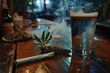 © Di Studio - weed cigarette and beer on wooden table