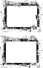 black and white antique photo frame, black and white grunge frames with a border, two black and white frames set with a grunge texture, square vintage photo frame