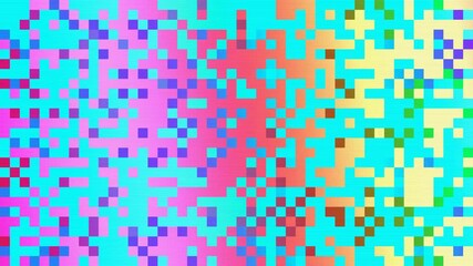 Wall Mural - abstract pixelated interlaced flowing rainbow 8 bit cyber retro game glitch tv static pixel noise an