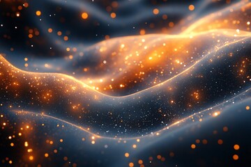 Wall Mural - representation of dark matter in a cosmic fabric