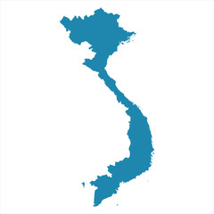 Abstract - High Detailed blue Map of Vietnam isolated on white background. for your web site design map logo, app, Travel. Vector illustration eps10.