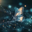 © Rupak - Digital butterfly fluttering across vibrant futuristic network of technology