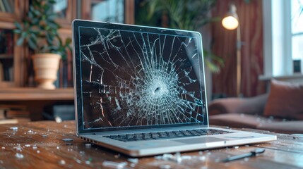 A before-and-after shot of a repaired laptop, with the damaged screen on one side and the newly replaced screen on the other. The photo emphasizes the transformation achieved through repair.