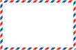 © Svitlana Tolmach  - Airmail envelope frame. International vintage letter border. Diplomat size. Retro air mail with blue and red stripes. Blank correspondence paper template. Empty classic postal message illustration.