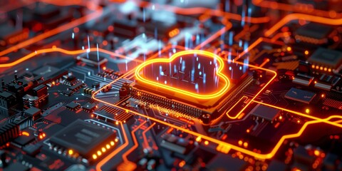 Wall Mural - digital technology and science modern bold background. generative ai