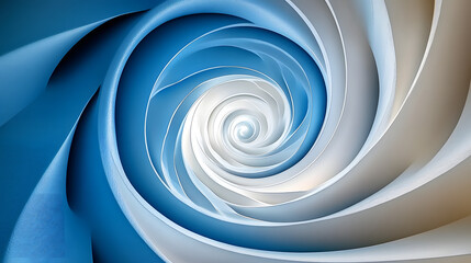 Wall Mural - A clearer version would be Blue and white background with spiral pattern at the bottom