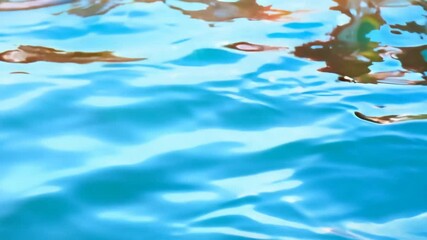 Wall Mural - blue water wave surface, beautiful background with copy space. fresh drinking water, colorful video.