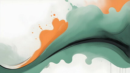 A white background with subtle, flowing gradients blending softly between green, orange, black. A texture with a rough, grainy feel, with smoky wisps adding depth.