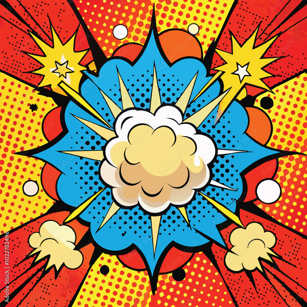 Comic Book Explosion Effect Background Design Stock Vector | Adobe Stock