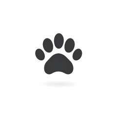 Poster - Black animal paw print icon isolated on white background