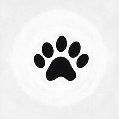 Sticker - Black animal paw print icon isolated on white background