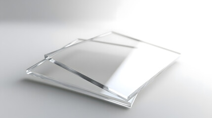 Pieces of transparent acrylic sheets isolated on background