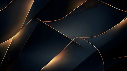 Canvas Print - a dark background with gold lines and a black background with gold lines. generative ai