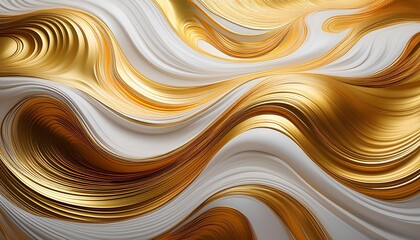 Poster - abstract background golden and white swirling waves.