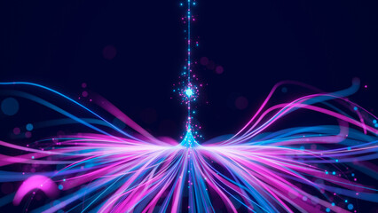 Wall Mural - big data artificial intelligence machine learning neural network flow complex information science in