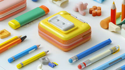 Sticker - Sharpener icons Stationaries 3D