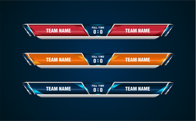 Scoreboard Broadcast Sport Lower Thirds vector template design  sport game soccer football,futsal,basketball