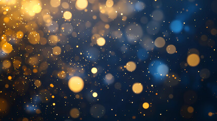 Wall Mural - blue and gold abstract background and bokeh on new year's eve