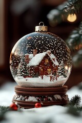 Aufkleber - christmas scene snow globe, octane render : Generative AI