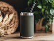 © The Little Hut - A Stanley Travel Mug with a Straw : Generative AI