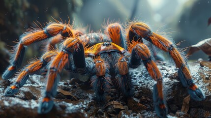 macro photography of a tarantula
