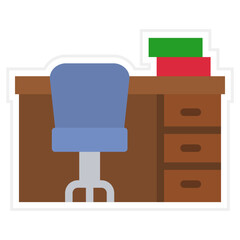 Wall Mural - Desk Icon