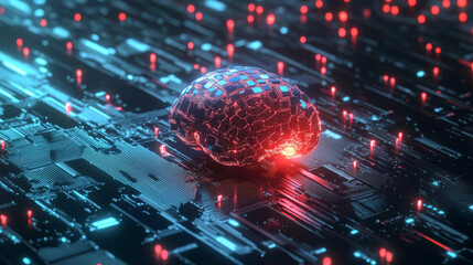 A visually engaging illustration representing the intertwined concepts of cognitive computing and machine learning.