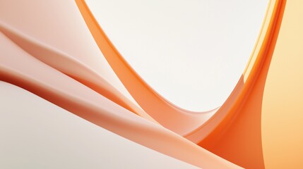 Wall Mural - The edge and shape of an abstract curved orange, pink, and white gradient background.