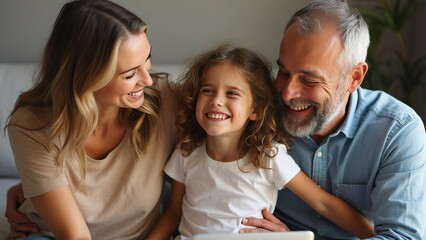 Happy Family Enjoying Quality Time Together at Home