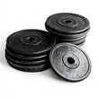 © Kavita - A set of weight plates on a white background.