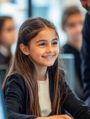 Poster - Smiling Girl Student with Teacher