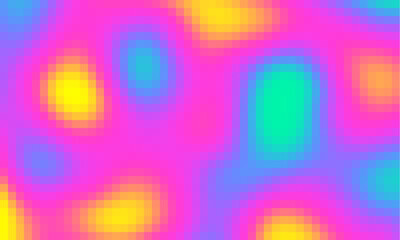Aufkleber - Trippy psychedelic colorful neon geometric shapes abstract background, Pixelated vector pattern