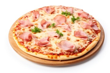 Poster - Pizza ham chesse food meat pork.