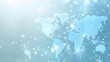 © SU CrossCutting Film - A light blue background with a digital world map and global network connections, representing the concept of international business or connectivity Generative AI