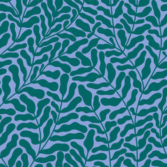 foliage seamless pattern with herbal rustic motifs. simple cute feminine print for subtle aesthetic 