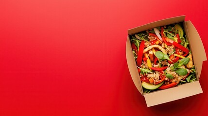 Wall Mural - A microwave meal presented in its packaging, highlighting the convenience of ready-to-eat food.