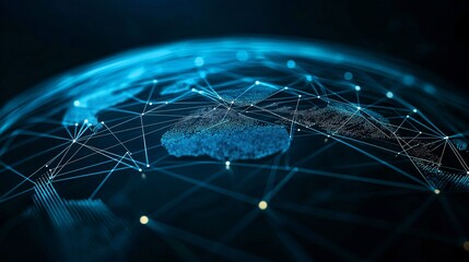 Wall Mural - global network connections concept visualization