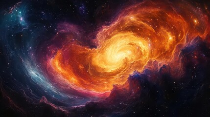 Wall Mural - a cosmic vista filled with swirling galaxies and shimmering stars an abstract representation of spac