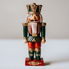 Decorative Nutcracker Figurine on a White Background