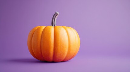 Poster - Micro Stock Image Pumpkin Model Isolated on Purple Background