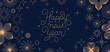 © venimo - Vector greeting card with stars and sparkles in line style  - merry christmas hand-lettering with line shapes and forms, horizontal banner and background, happy holidays, happy new year