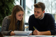 © N. W. - business professionals working on a project as a team in the office for work